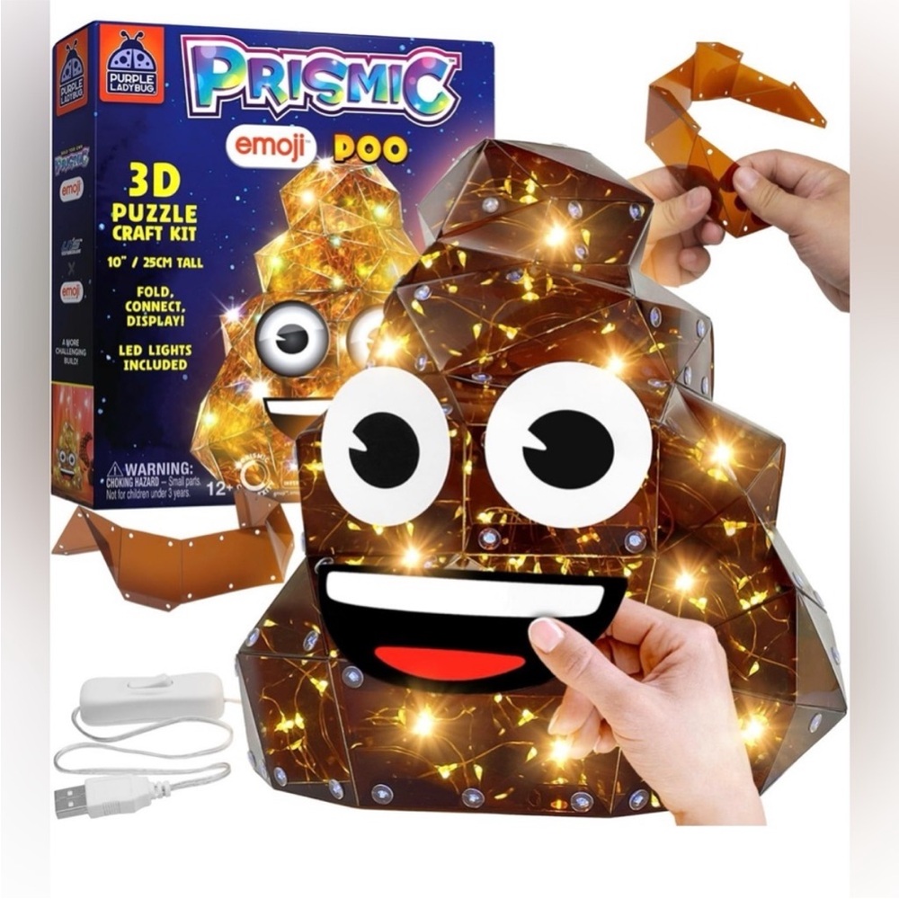 Prismic 3D Emoji Poop Puzzle Craft Kit with LED Lights - Prism